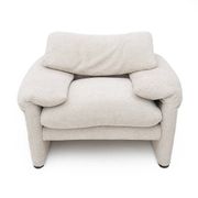 Maralunga armchair and ottoman set by Vico Magistretti for Cassina, 1970s.