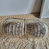 Woven silver-plated metal basket