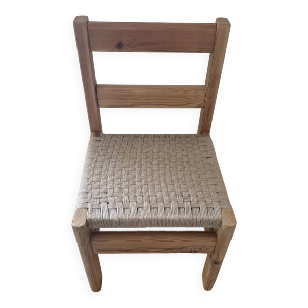 Chaise enfant bois et jute
