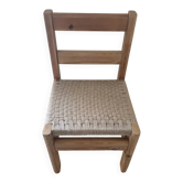 Children's wooden and jute chair