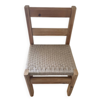 Chaise enfant bois et jute