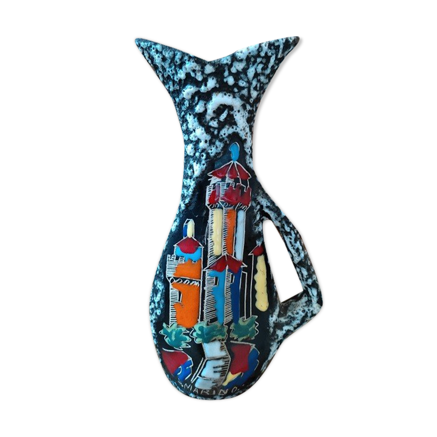 Decanter broc vase ceramic lava san marino old vintage