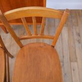 Ensemble de 6 chaises bistrot en bois Luterma 1950