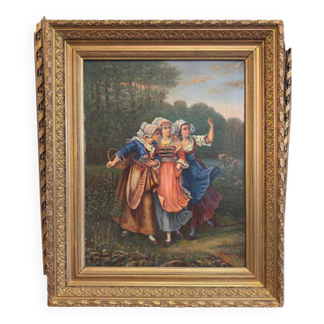 Huile sur toile XIXᵉ siècle signée J. Germoh (1890)