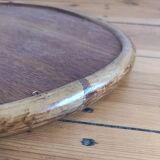 Vintage oval rattan mirror
