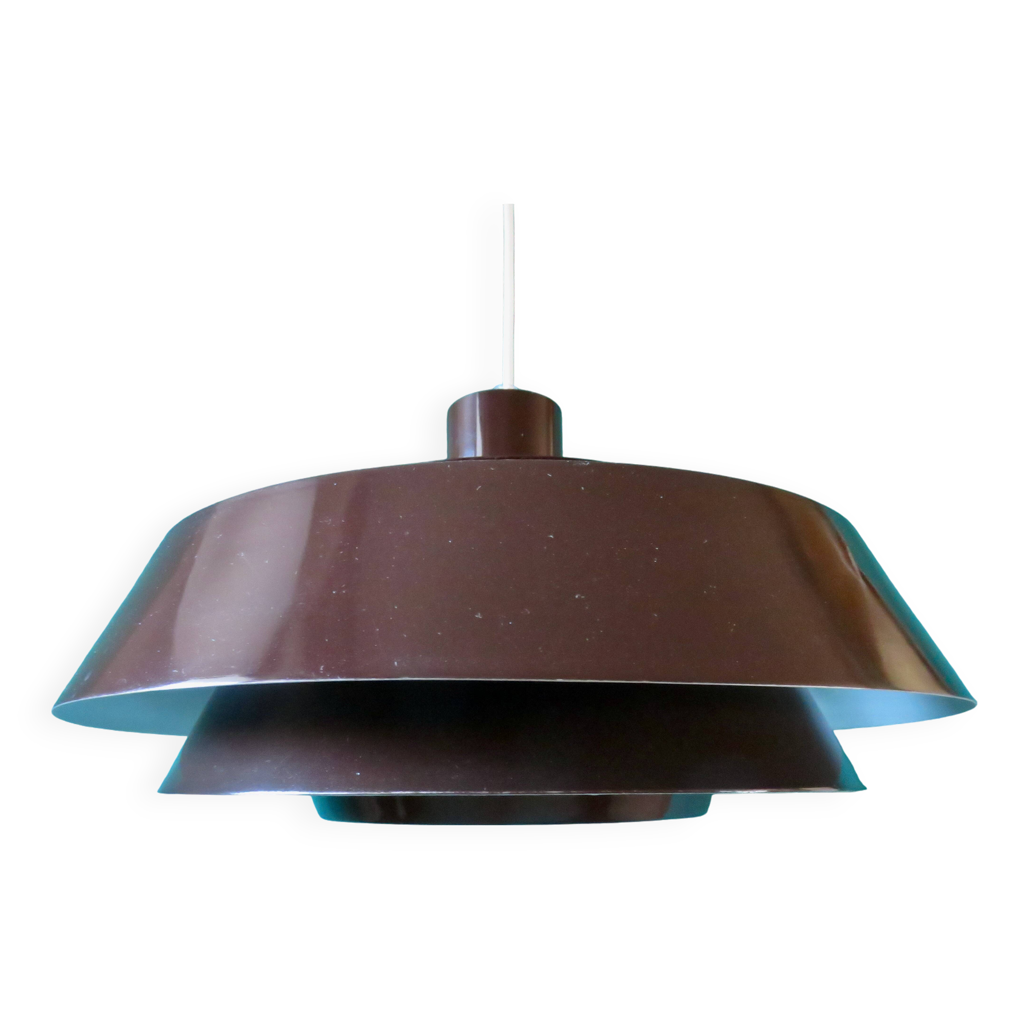 Suspension laqué brun, modèle taklampa par "e.s.horn", danemark 1970