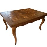 Louis XV style table in solid wood with marquetry – with extensions