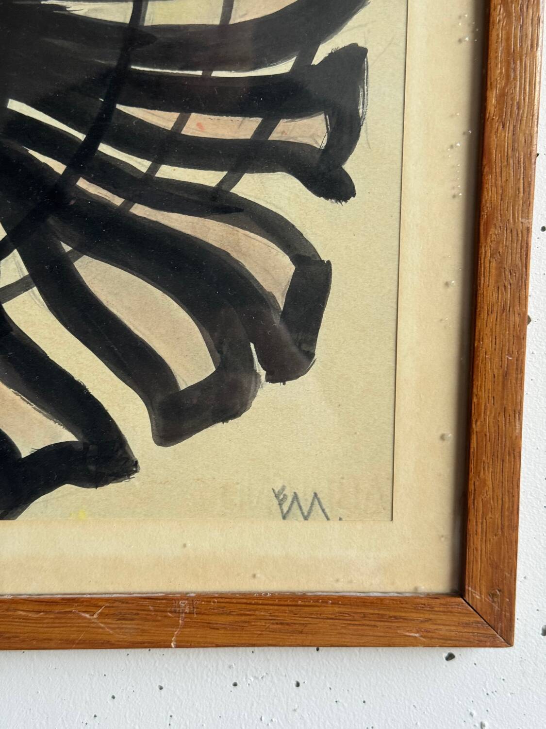 Abstract – dynamic black composition on a beige background