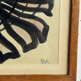 Abstract – dynamic black composition on a beige background