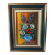 Oil painting on canvas, bouquet of flowers in a framed vase, signed.