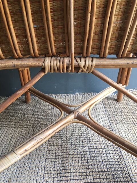 Pair of vintage rattan armchairs