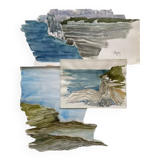 3 paintings: "st jean de luz" (basque country) jean-francois devaliere (1926-2021)