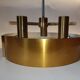 Italian 3-light suspension UFO brushed aluminium and golden brass 1970