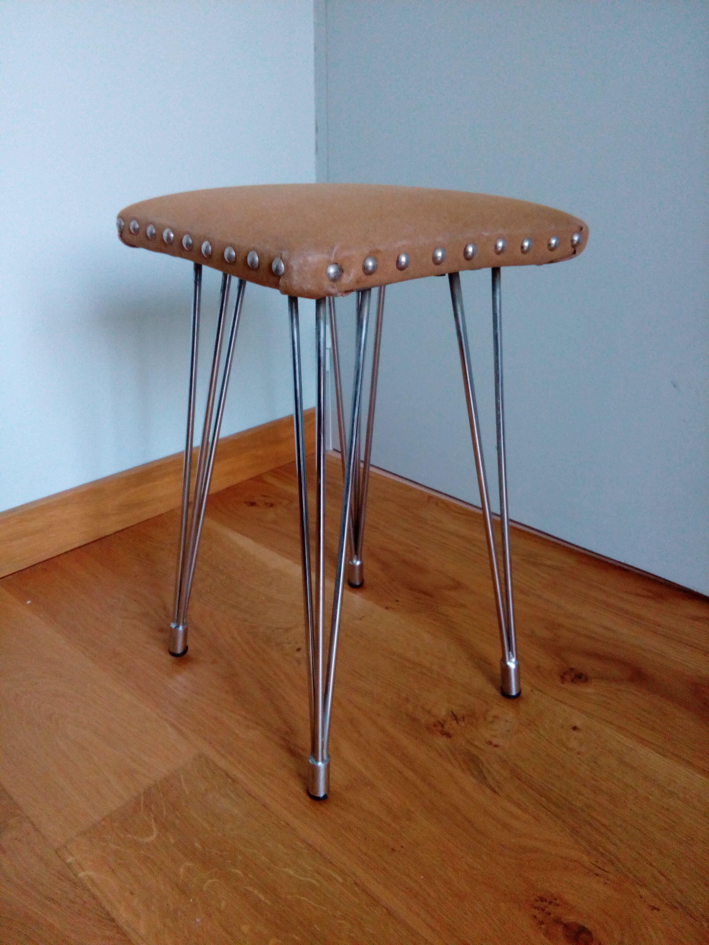 SIF foot stool Eiffel chrome metal