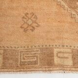 Brown & Cream Turkish Runner Rug, 95x377Cm