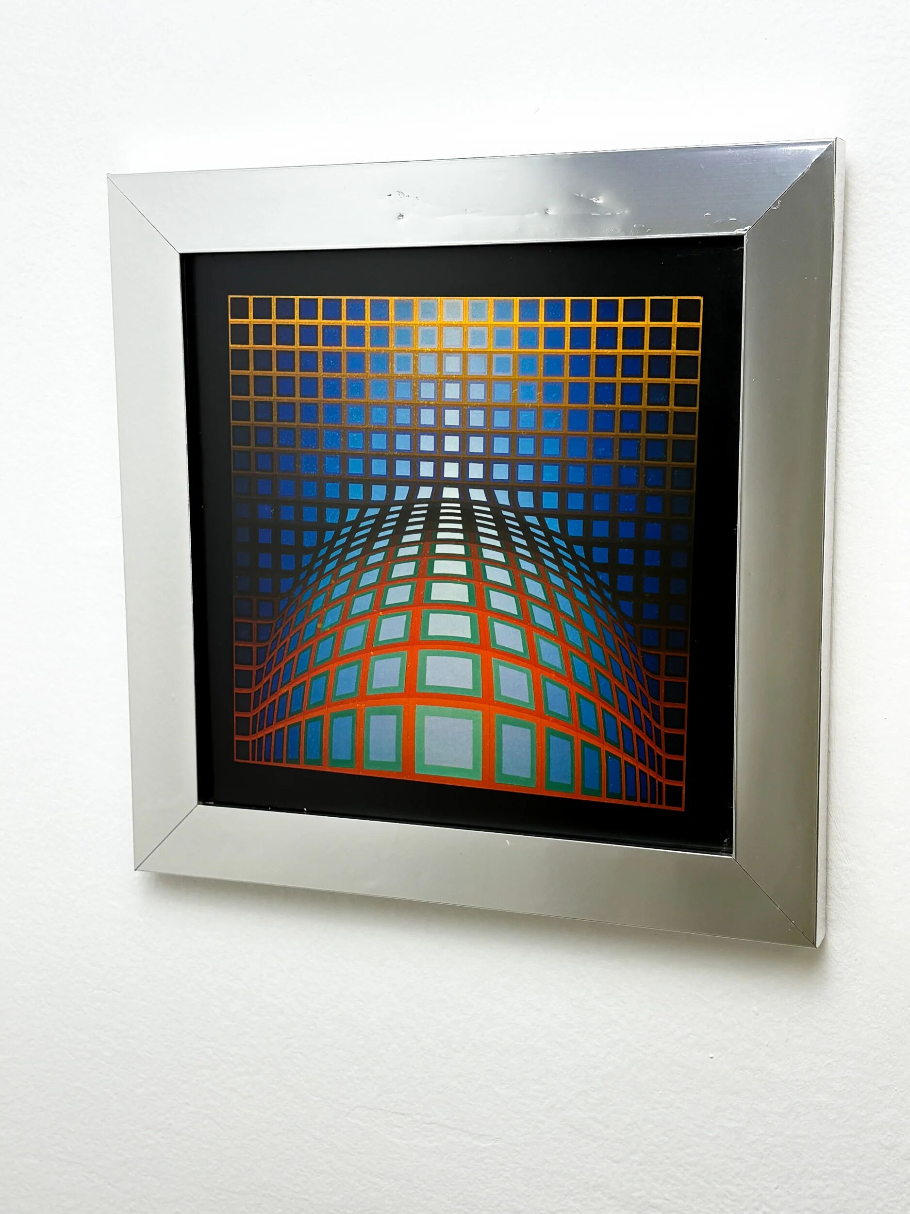 Victor Vasarely, optical composition, 1970s, offset print, framed