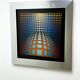 Victor Vasarely, optical composition, 1970s, offset print, framed