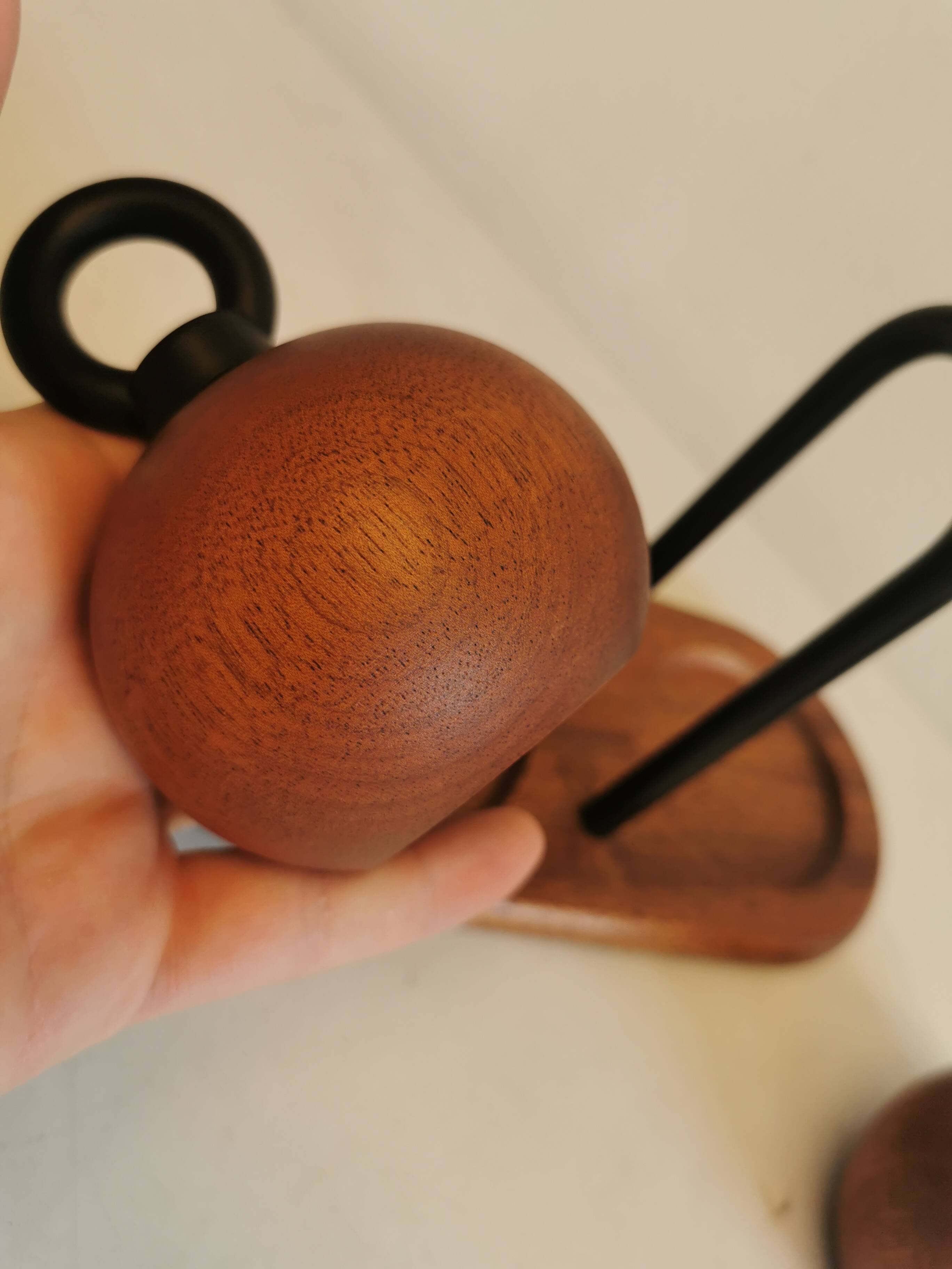 A set of pepper and salt mills designed by C Jörgensen for Bodum Denmark. late 20th century.