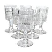 Lot of 6 crystal wine glasses Baccarat - Model with cut panels 1916