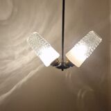 Lustre 2 feux aux verres ciselés