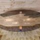 Table basse verre fumé pied aluminium brossé