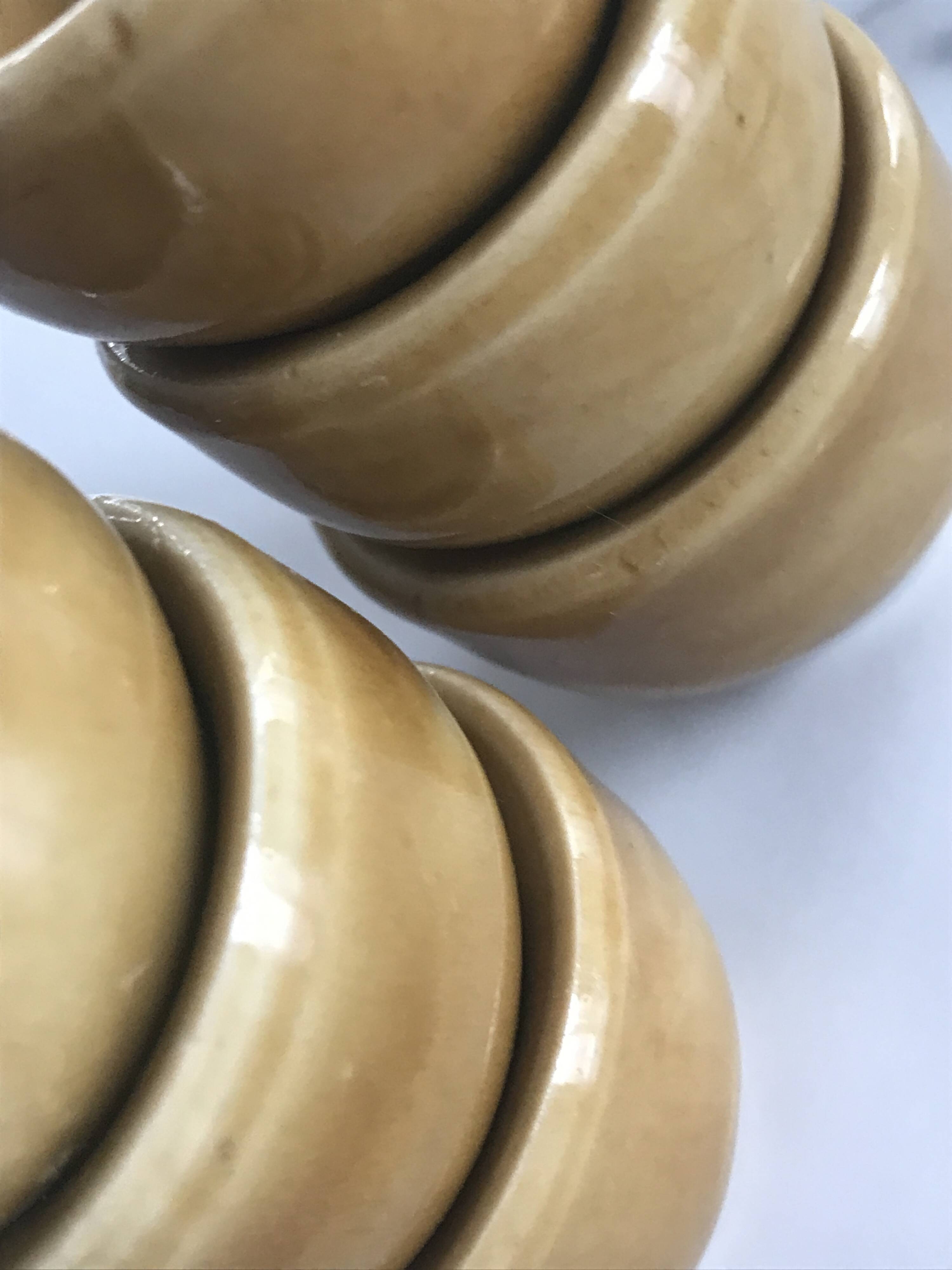 Set of 6 small ceramic candle holders