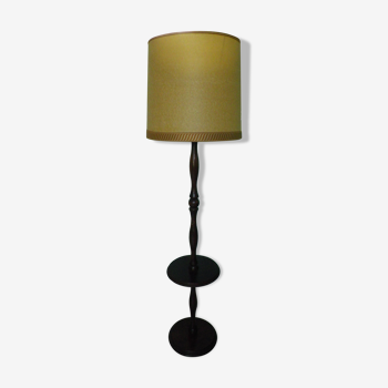 Wooden 1960s lamppost with large lampshade