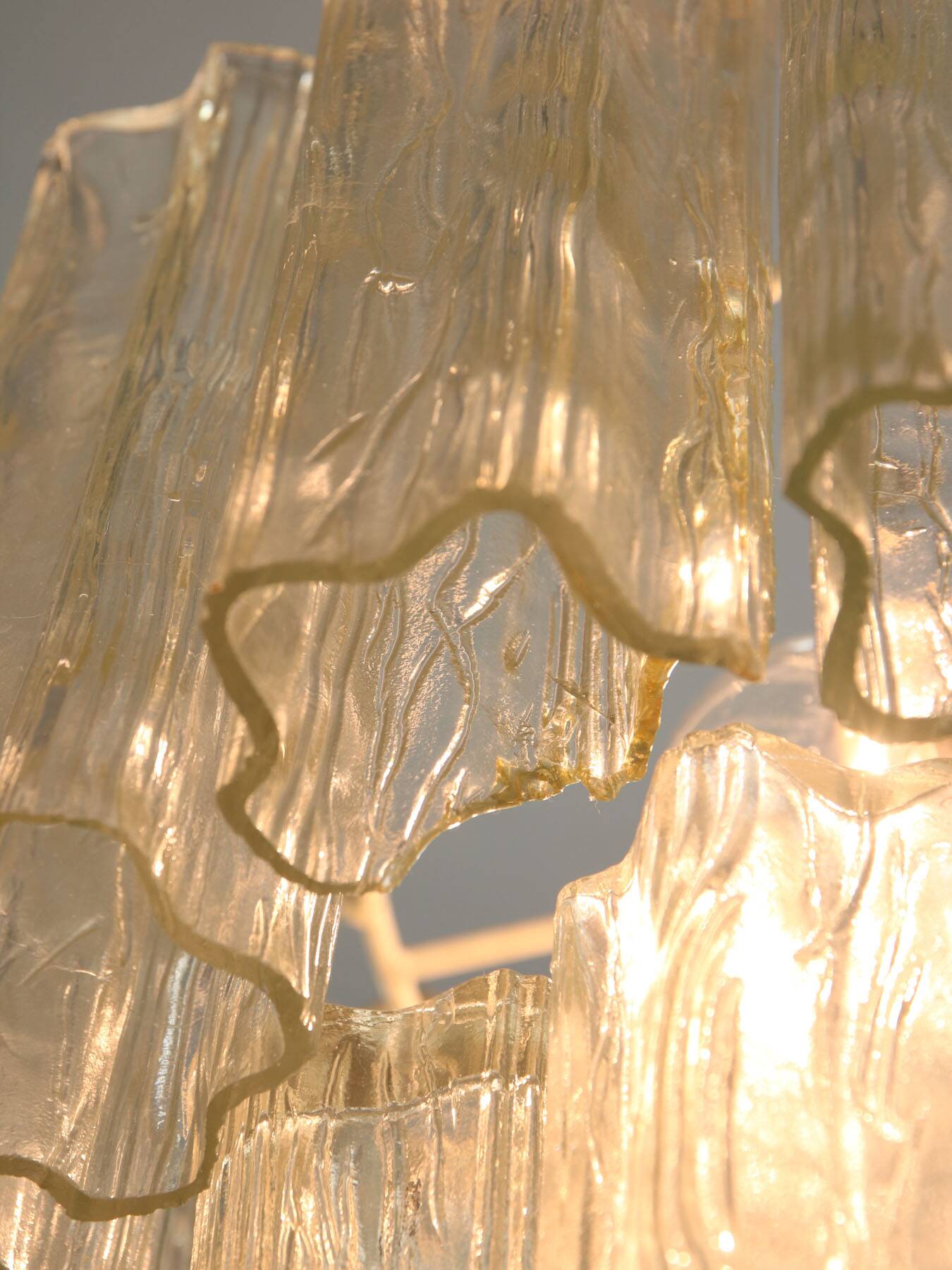 Large Mid-century Italian Glass Cascade Chandelier
