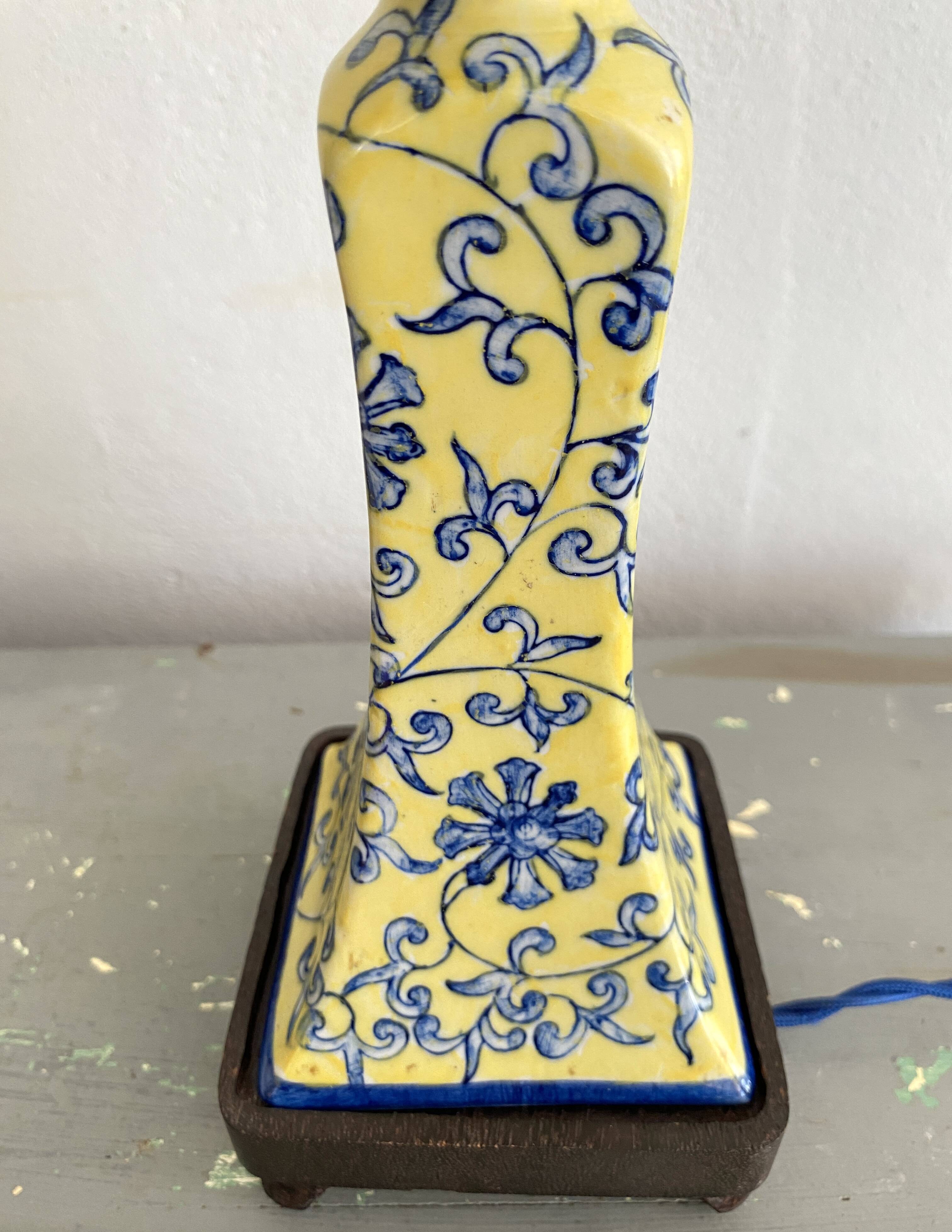 Ceramic lamp, 2 m fabric cable, cotton shade