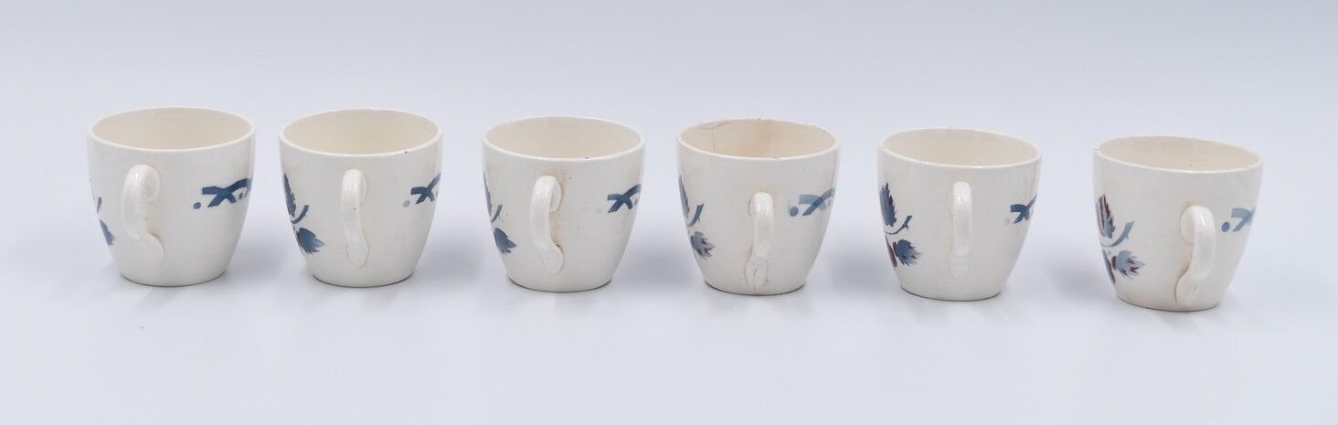 6 cups and under coffee cups Digoin Sarreguemines décor Cannes