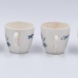 6 cups and under coffee cups Digoin Sarreguemines décor Cannes