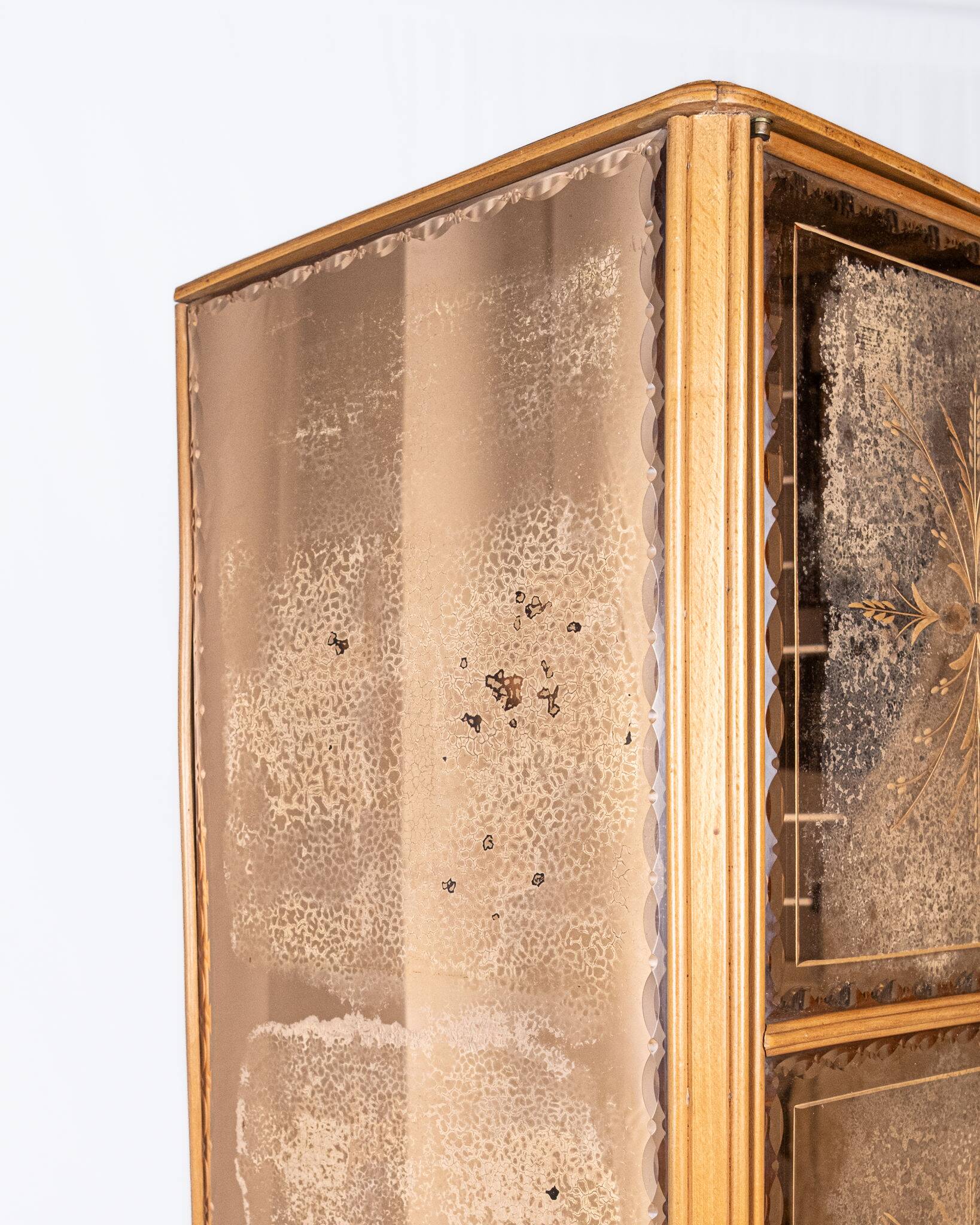 Art Deco wardrobe or cabinet with mirrors, France, 1920-1930s