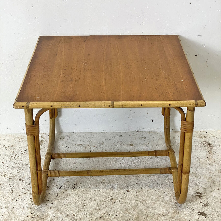 Vintage rattan coffee table 60's