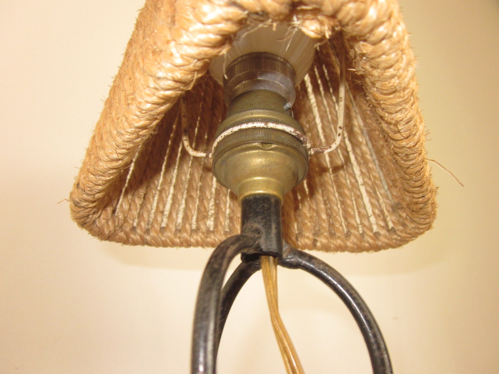 Metal and rope lamp 1950