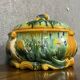 Soup tureen with parrot in colored slip from the mid-20th century