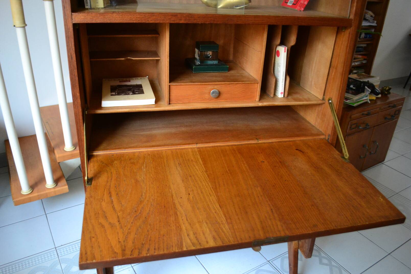 Secrétaire en chêne, années 50-60