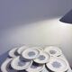 Set of 10 antique Lunéville flat plates – blue floral decoration