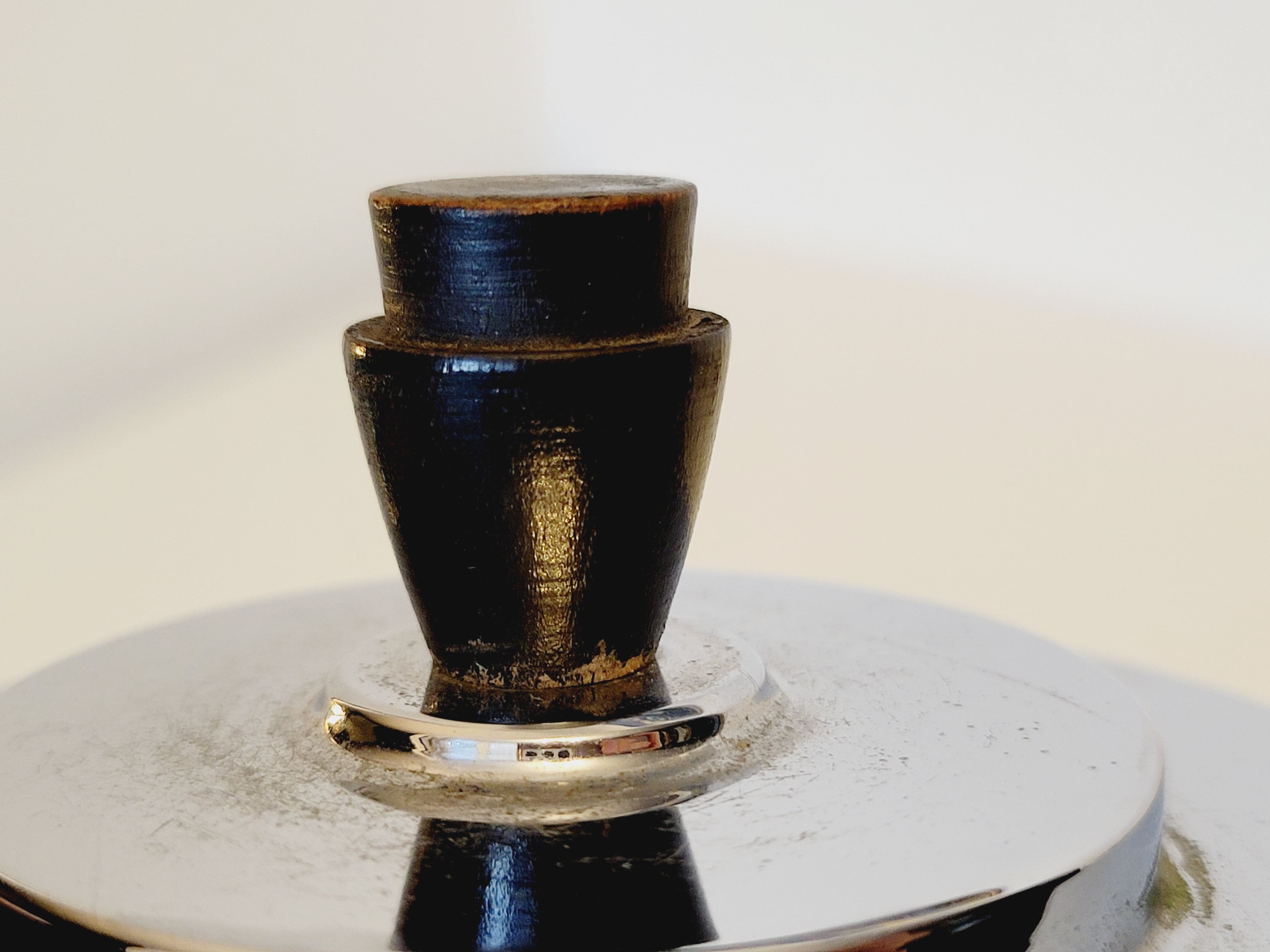 Old tea maker art deco metal and wood