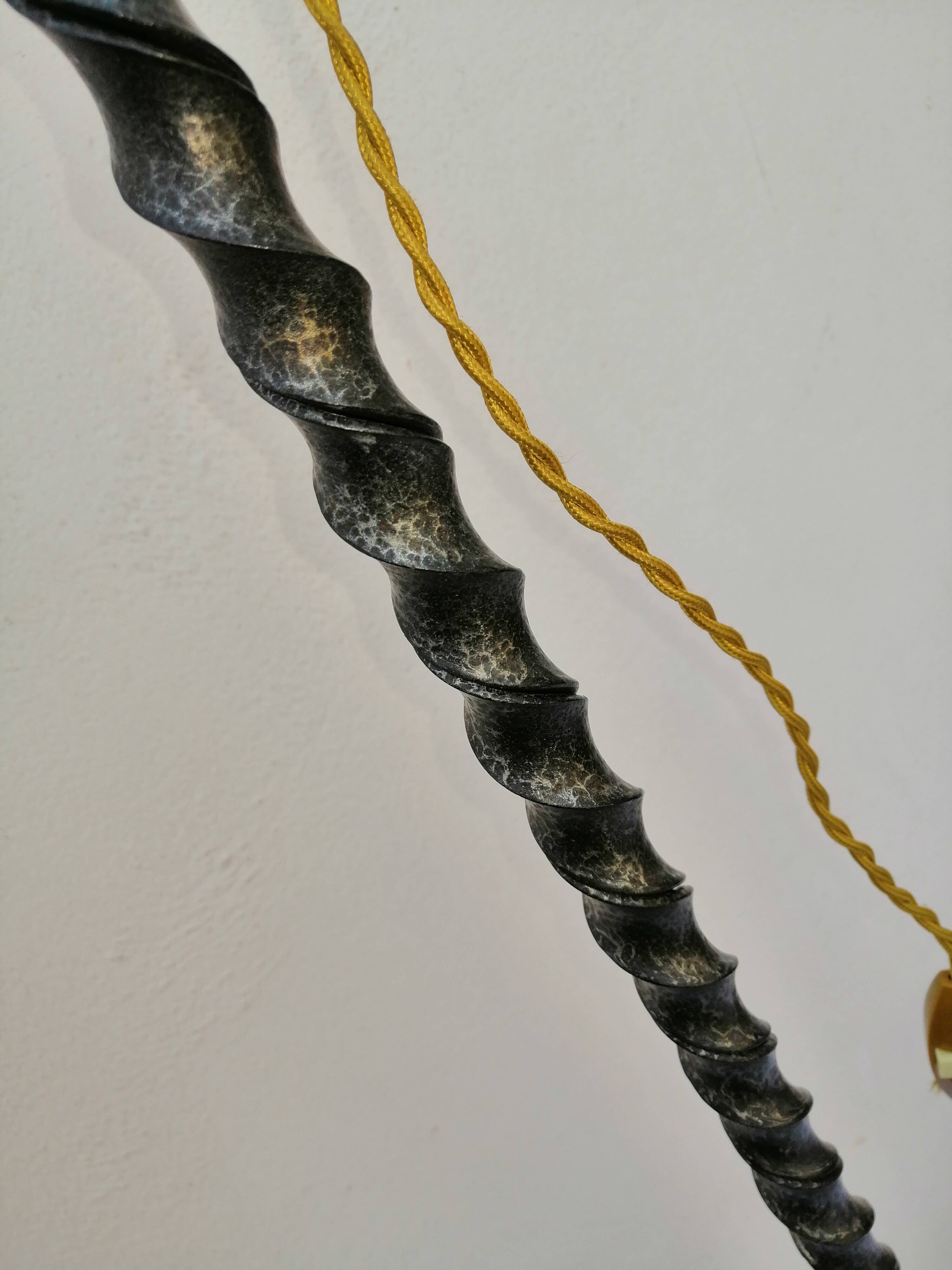 Hammered iron lamp post base 1970