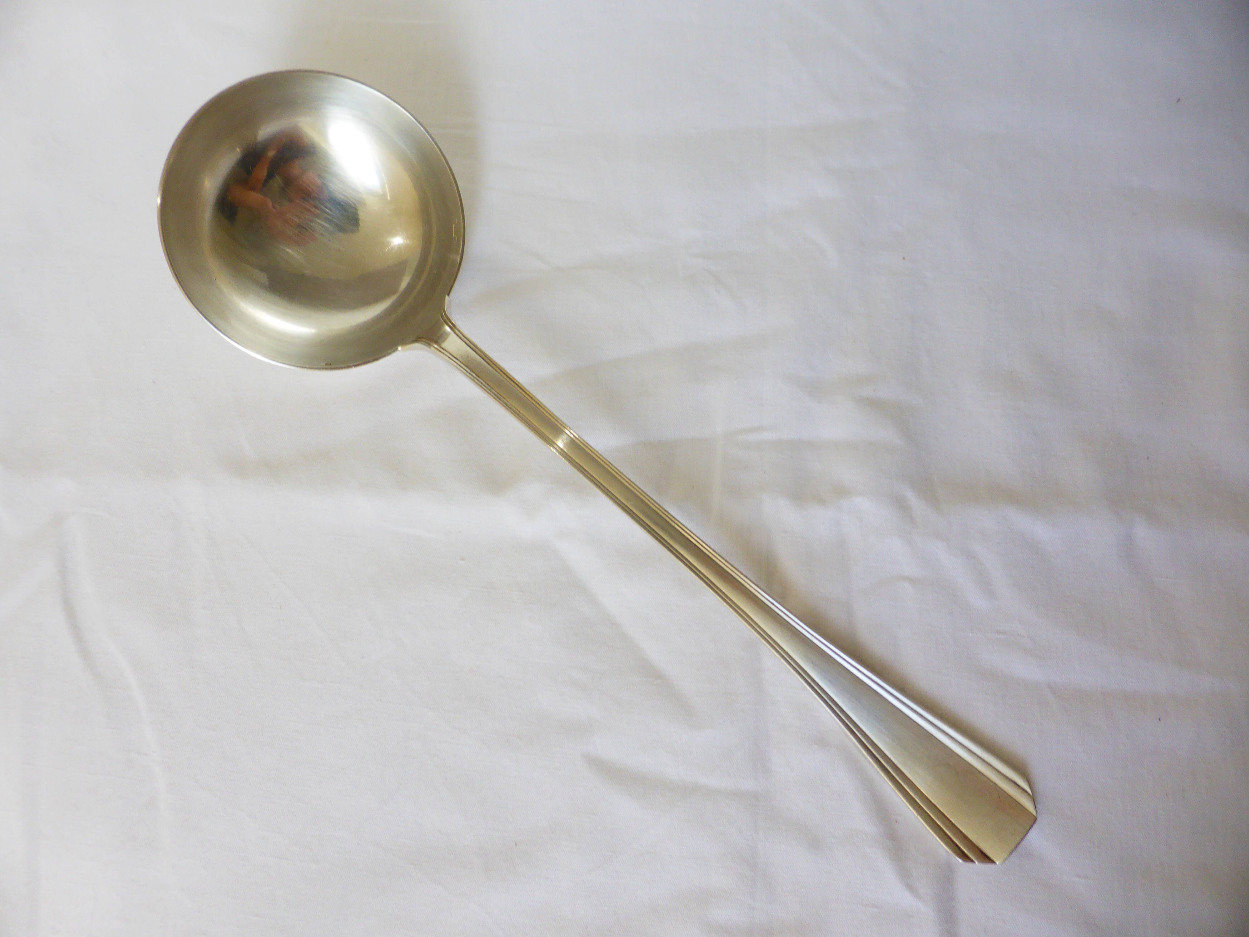 Vintage Christofle silver plated art deco ladle