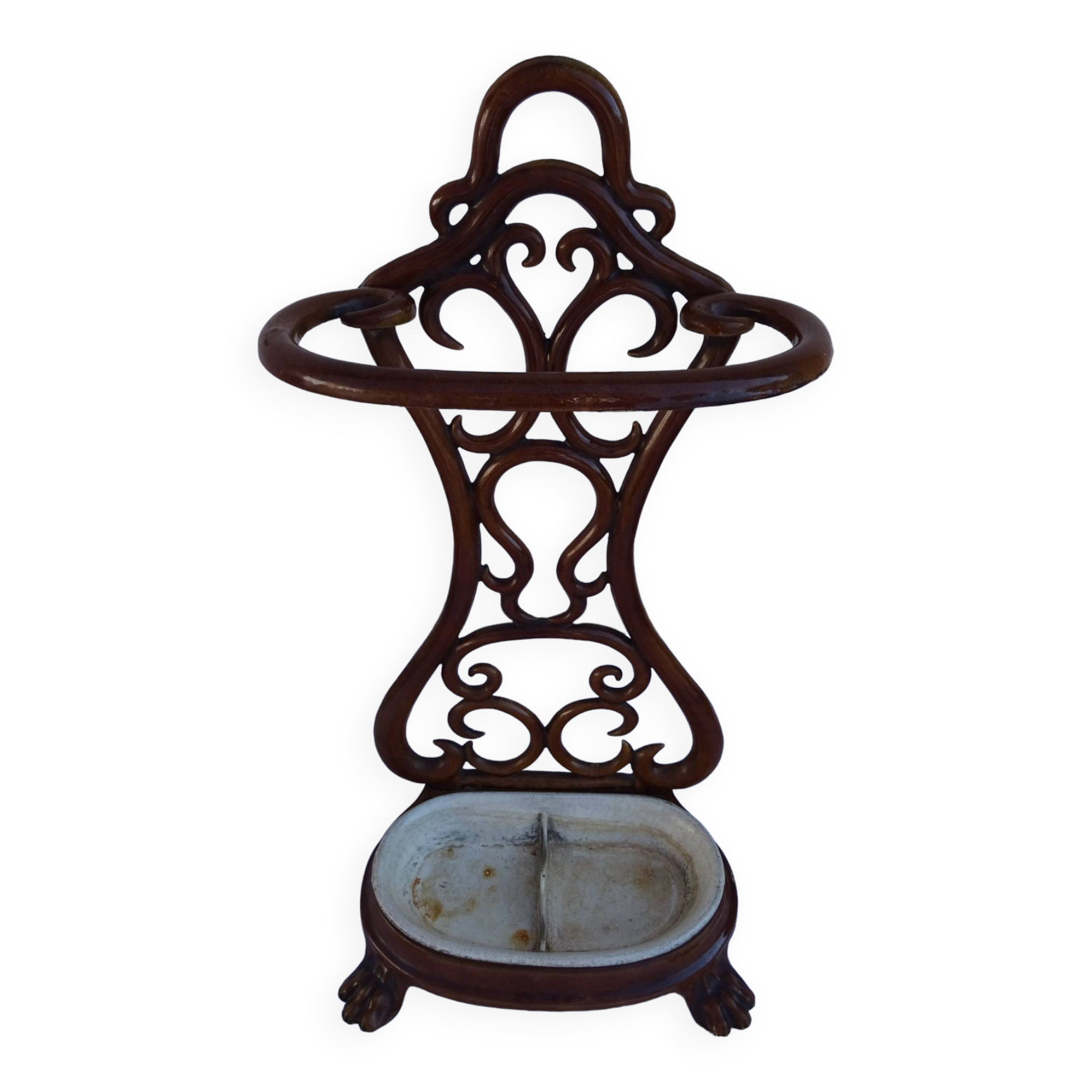 Audemar Guyon bistro enameled cast iron umbrella stand in Dole Jura France