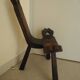 vintage tripod chair brutalist wood decor 50s brutalist
