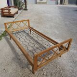 Vintage bed with compass feet from the 1950s