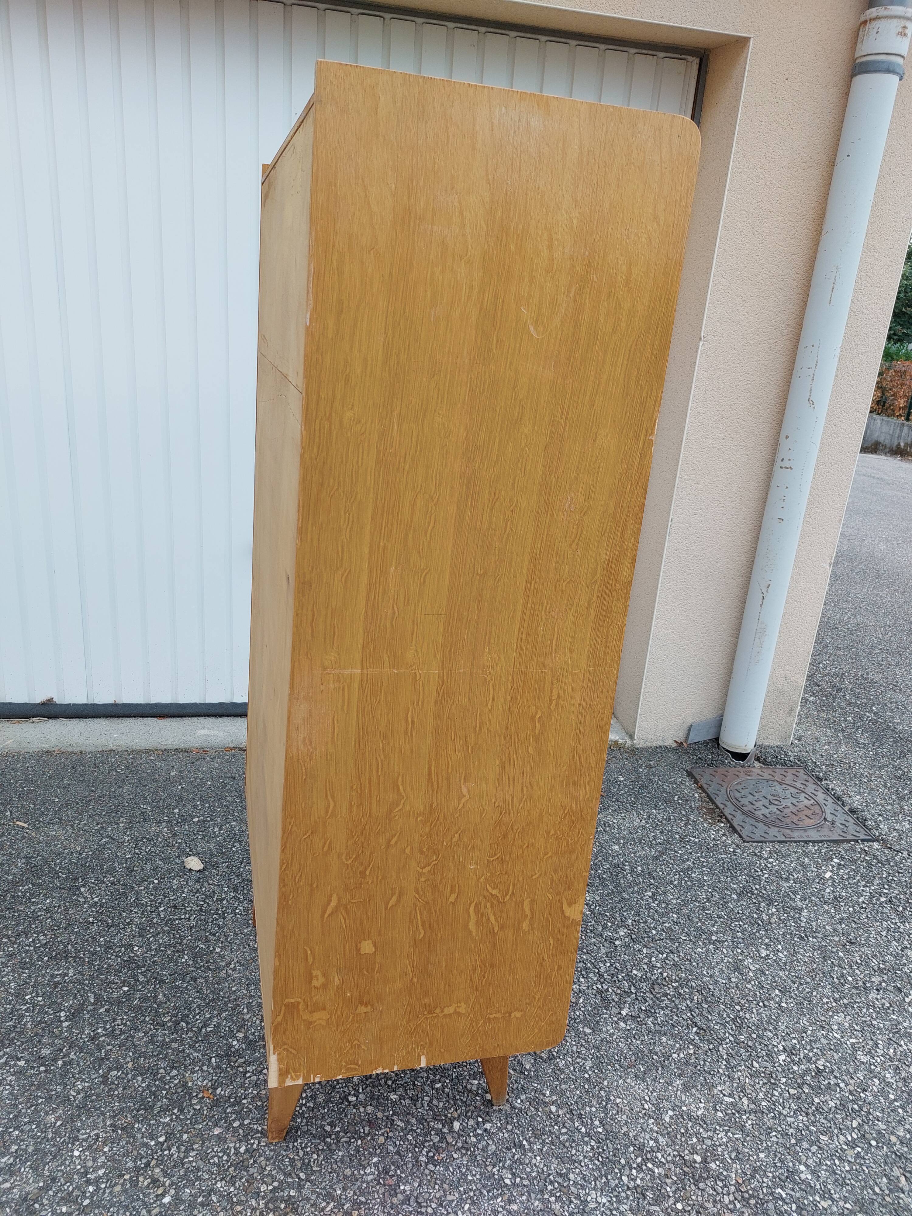 Secretary chest of drawers vintage light wood year 50 60