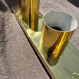 Minimalist 60s brass wall light with 3 sockets by Beisl Leuchte, Germany