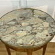 Gueridon in marquetry and marble top of Louis XVI style Napoleon III era