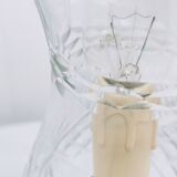 Pair of cut glass table lamps, France, 1950s