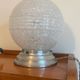 Table ball lamp in Clichy glass and Art Deco aluminum base