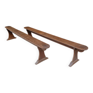 Paire de bancs en chêne