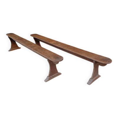 Paire de bancs en chêne 240cm